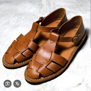 Steve Mono 10/17 Leather Sandals Womens 8 Tobacco